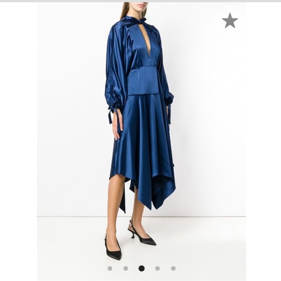 self portrait satin midi dress